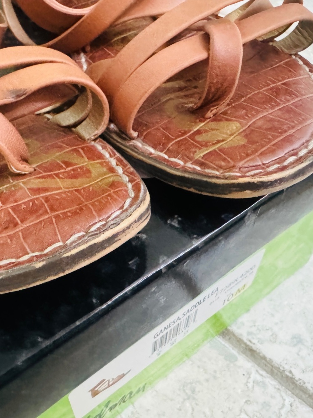 Sam Edelman - Preloved Brown Leather Sandals, Size 10 - Picture 4 of 8